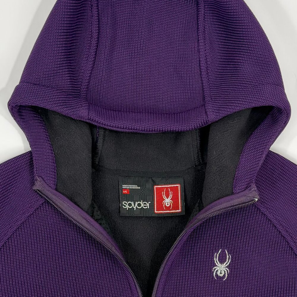 SPYDER Endure Core Sweater Women’s Jacket Purple Knit Fleece Full Zip Gorpcore L - Picture 12 of 12